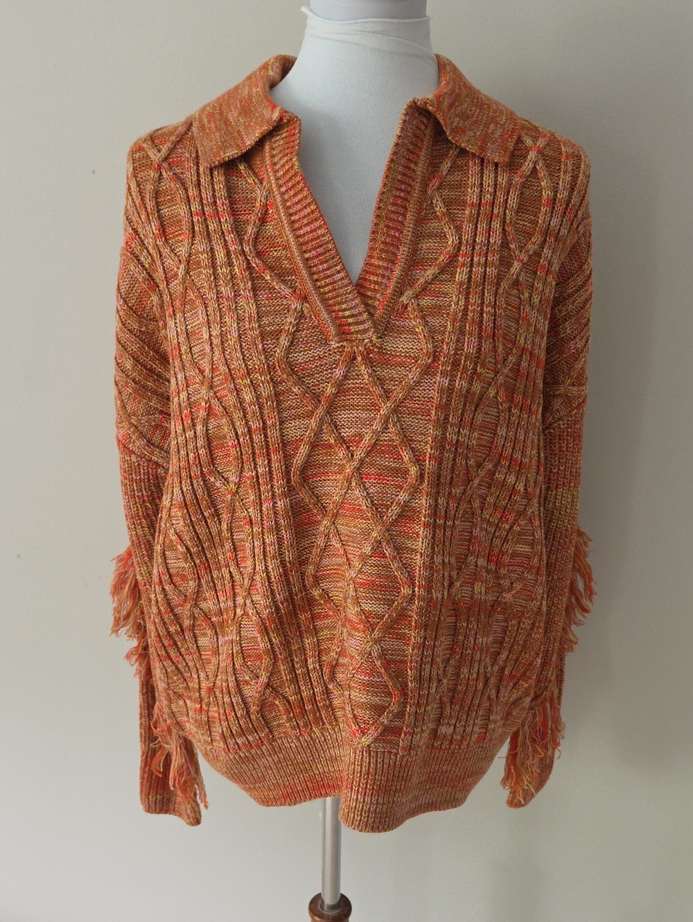 Ella Rafaella Women's Orange/ Brown Knit Sweater Brand New